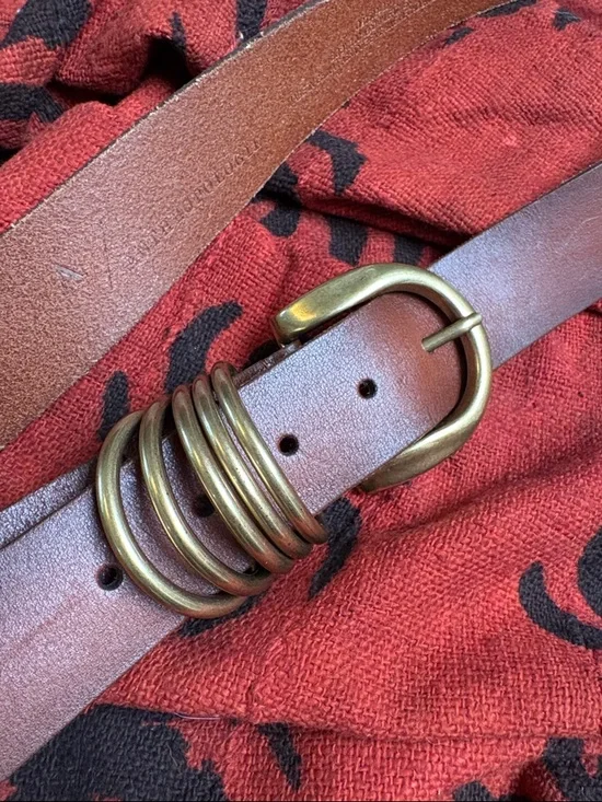 Anthropologie Multi Keeper Leather Belt in Cognac - Picture 3 of 12